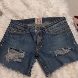 People's Liberation openwhole distressed shorts 29